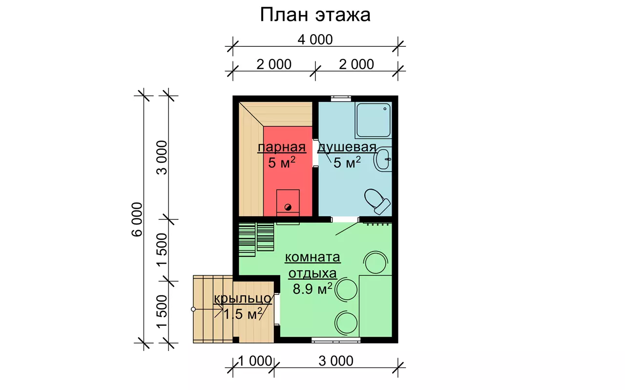 Баня из бруса 4 на 6 м. проект 048-БН | Строительство бани из бруса,  каркасная баня под ключ в СПб и Лен обл