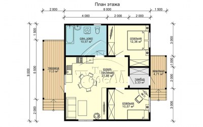 планировка одноэтажного каркасного дома 9 на 11 одноэтажный каркасный дом план 9х11